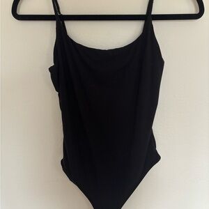 ReoRia Black Slim-Strap Women's Bodysuit